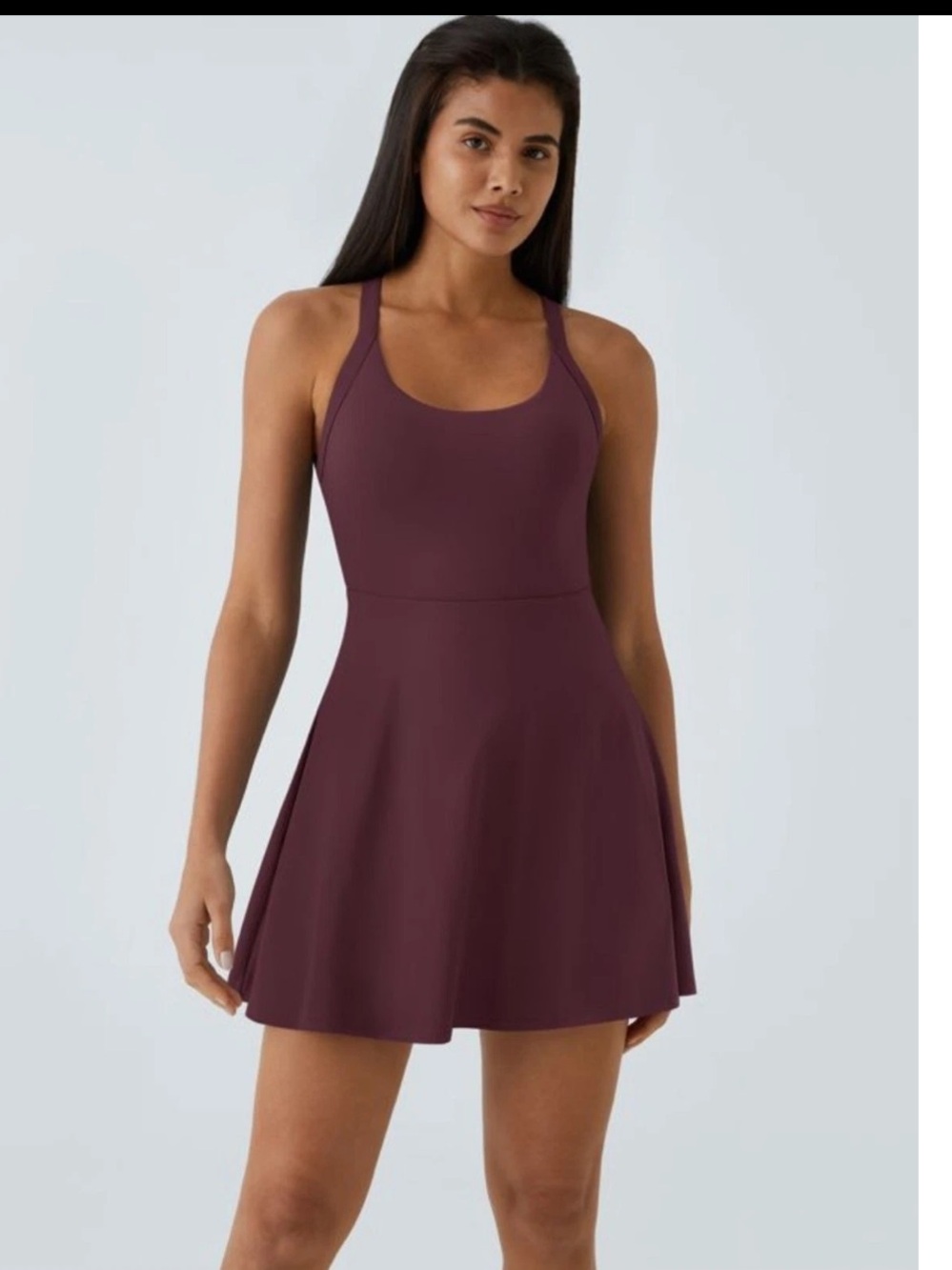 HALARA Plum Easypeasy Racerback Skater Dress